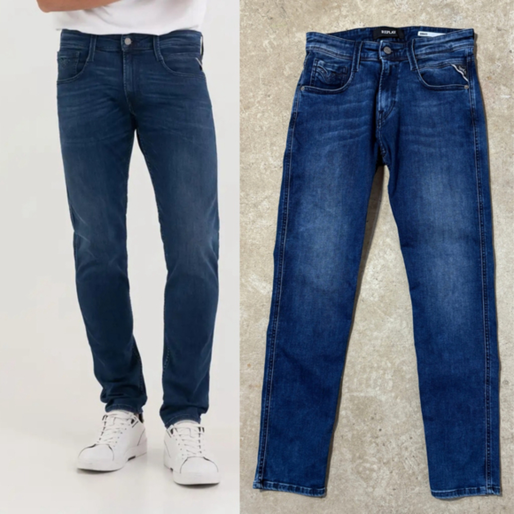 Replay Anbass Slim Fit Blue Jeans Men’s Size 29 Zipper Fly Dark Wash